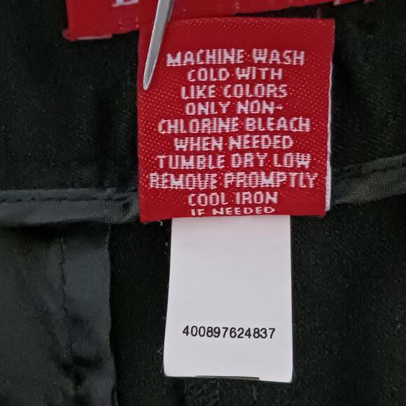 Elle Black Wide Leg Dress Pants with Fabric Covered Button Detail, Size 8 - Picture 10 of 10